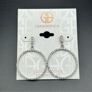 NWT Giani Bernini Sterling Silver Drop Hoop Earring